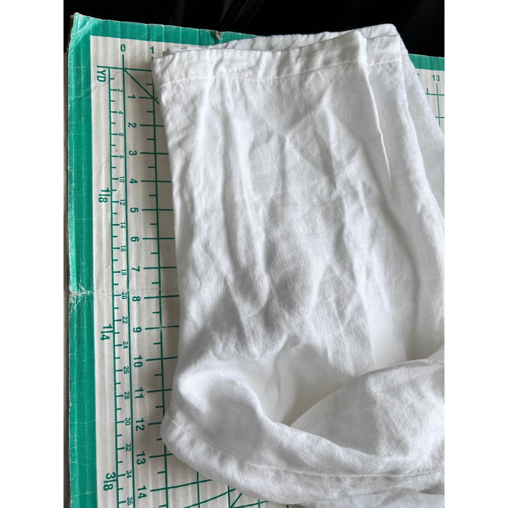 Eileen Fisher XL Linen Tapered Pants White Coastal Grandma Minimalist Lagenlook - Picture 6 of 10